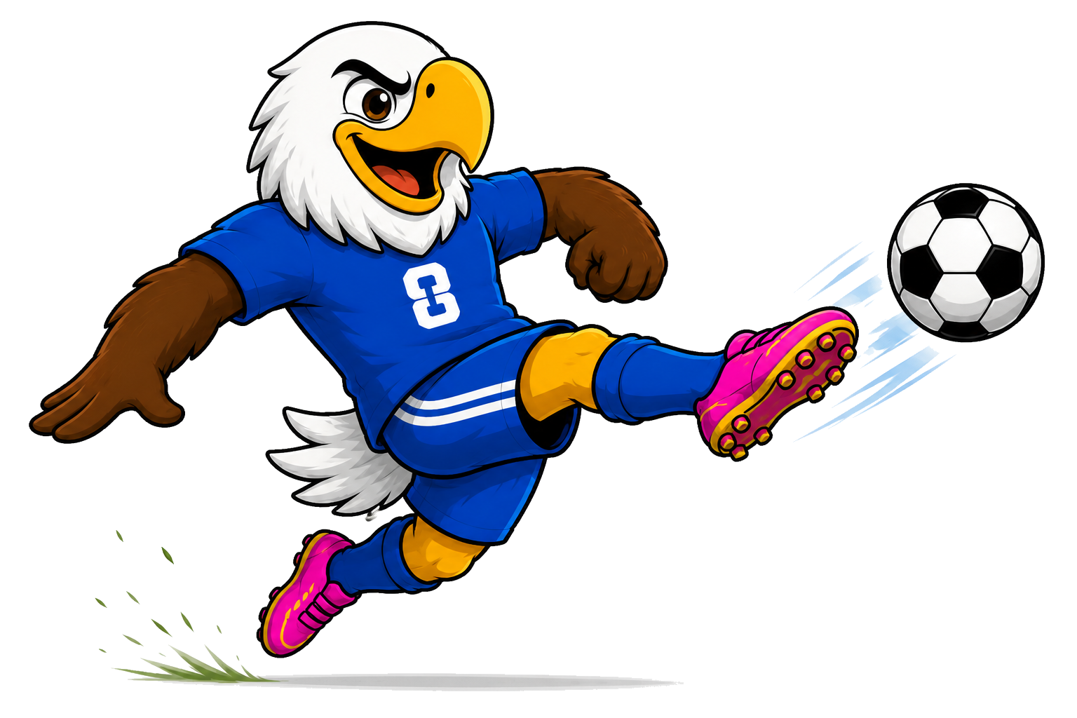 Clutch kicking the ball